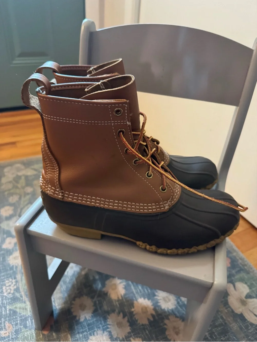 Vintage L.L. Bean Boots Two-Tone Brown Waterproof Duck Boots
